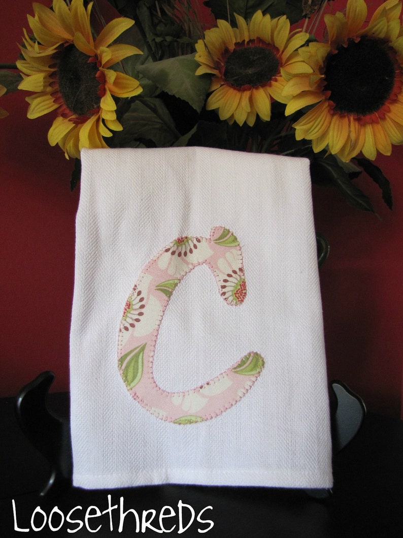 Personalized Kitchen towel set of 3 with Moda Black Dot Saltbox Harvest Monogram image 5