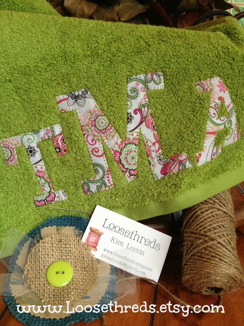 Personalized Towel Set Three Initials Etsy