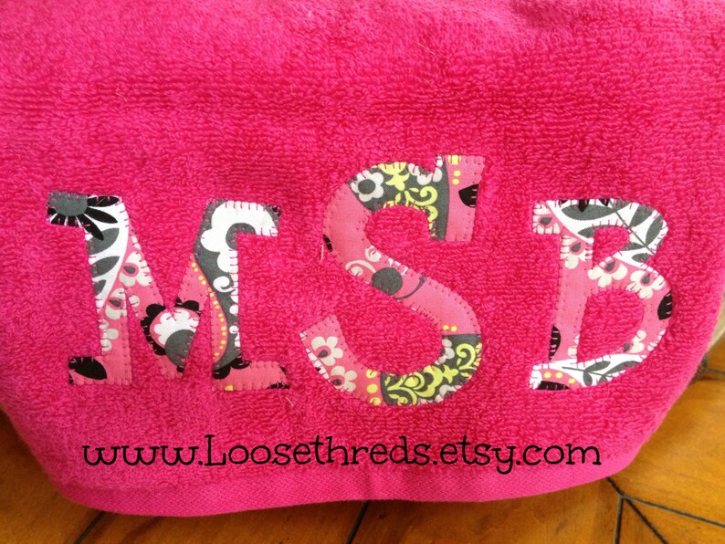 Personalized Towel Set Three Initials Etsy