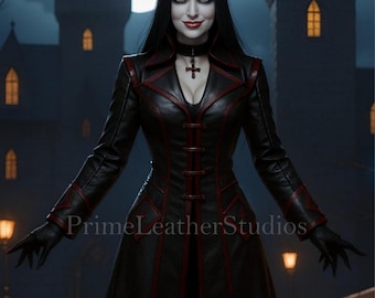 Handmade Gothic Leather Vampire Costume – Halloween Special Cosplay Outfit