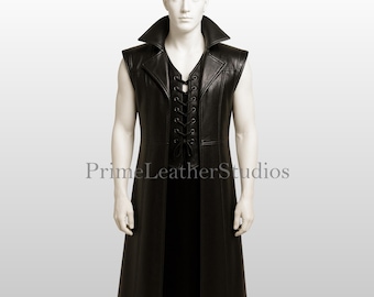 Handmade Black Leather Gothic Costume | Halloween Special | Vampire Costume | Darkwear Streetwear Cosplay Dress |