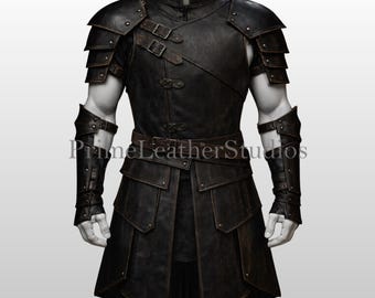 Handmade Leather Medieval Armor Set | Men's Warrior Costume