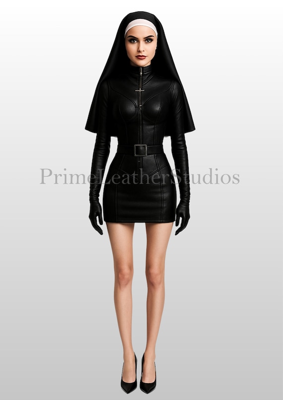 Handmade Leather Gothic Nun Costume | Halloween Cosplay