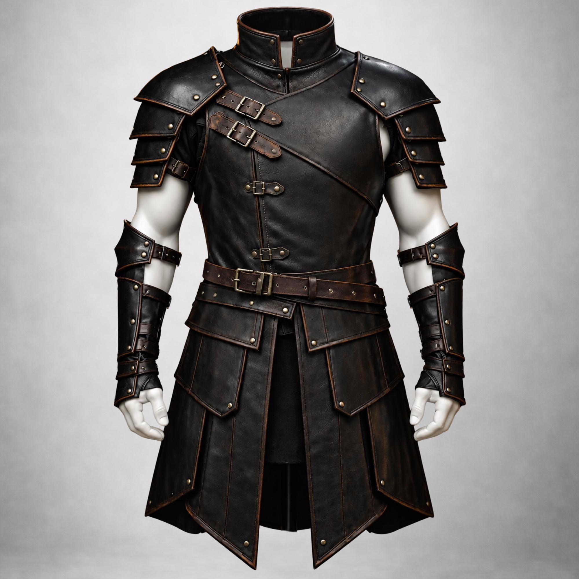 Handmade Leather Medieval Armor Set Men's Warrior Costume