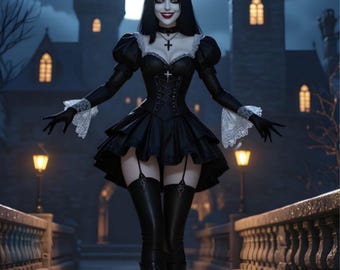Handmade Leather Gothic Vampire Costume | Princess Corset Dress