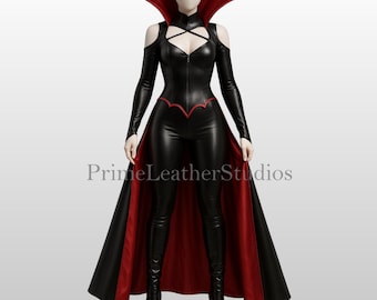 Handmade Gothic Leather Vampire Costume – Halloween Special Cosplay Outfit