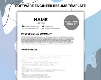 AI-Powered Software Engineer Resume Template | Canva, Word, Google Docs | Smart Prompts + ATS-Friendly + Cover Letter