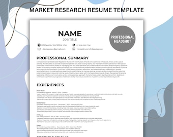 AI-Powered Market Research Resume Template: ATS-Friendly, Canva, Word, Google Docs