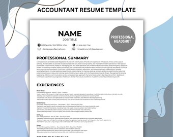 AI-Powered Accountant Resume Template | Canva, Word, Google Docs | Smart Prompts + ATS-Friendly + Cover Letter