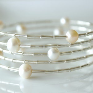 Pearl and Czech Glass Wrap Bracelet