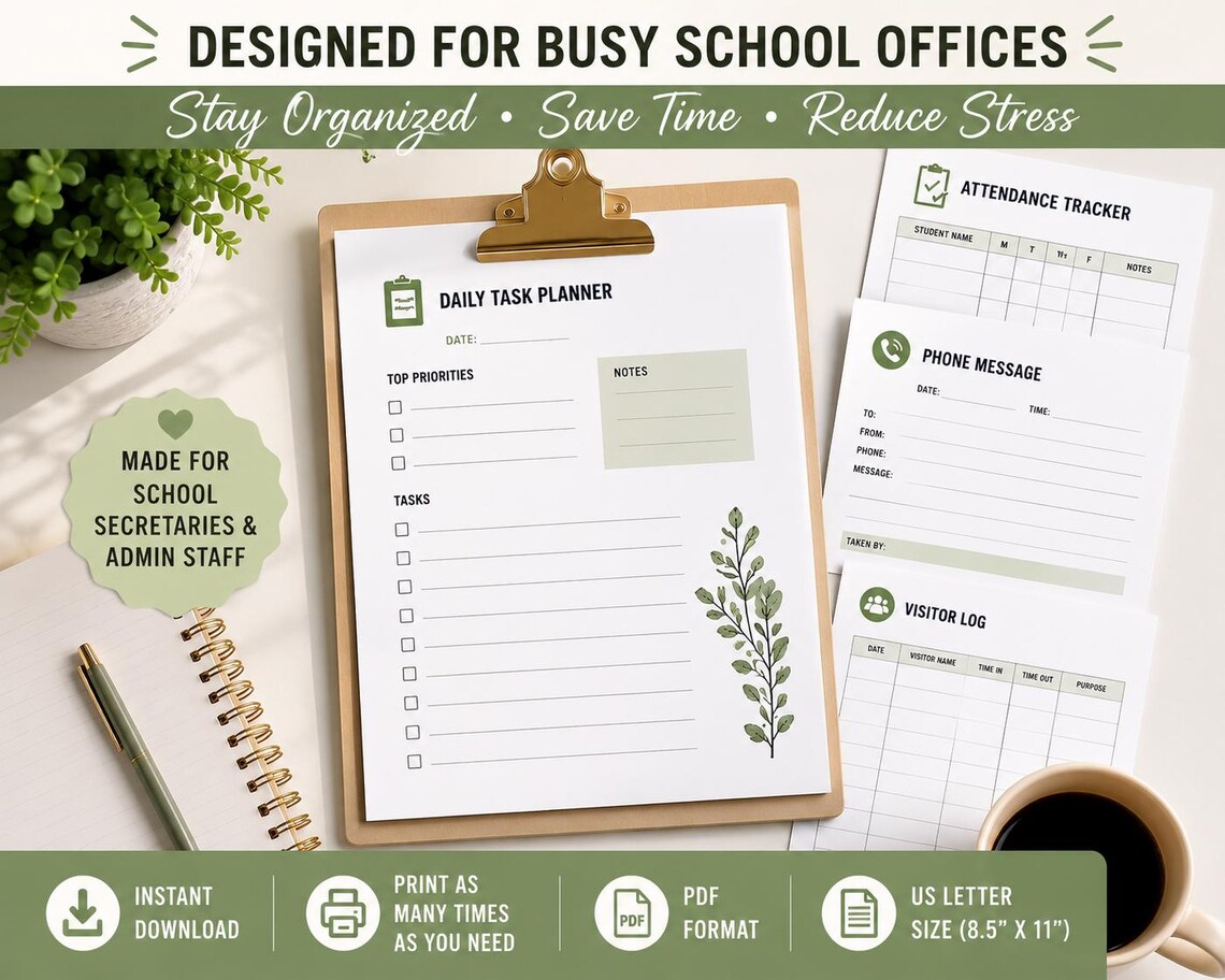 Printable Secretary School Secretary Starter Kit | Printable Office Planner Bundle (digital ...