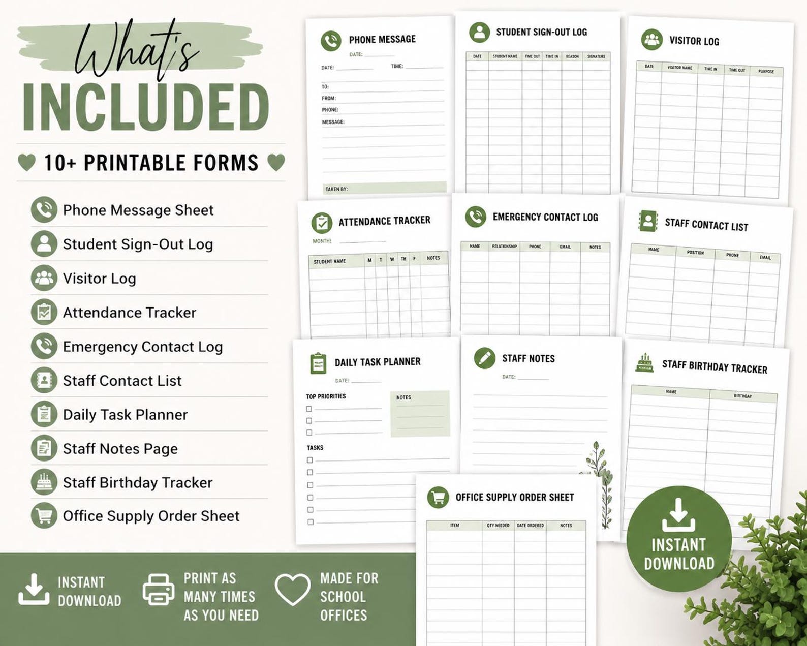 Printable Secretary School Secretary Starter Kit | Printable Office Planner Bundle (digital ...