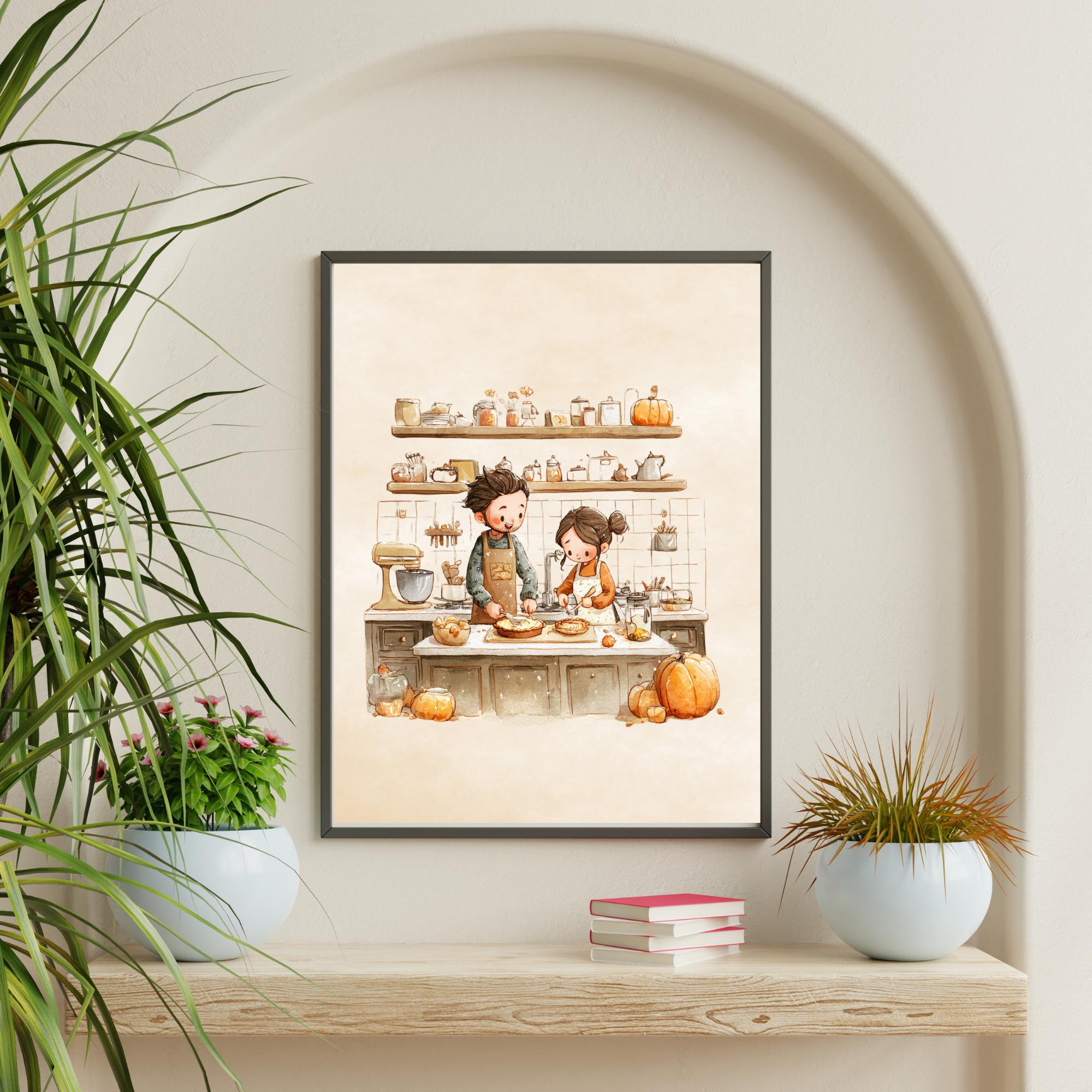 Watercolor Autumn Family Chibi Clipart, Fall PNG (digital Download) - Etsy