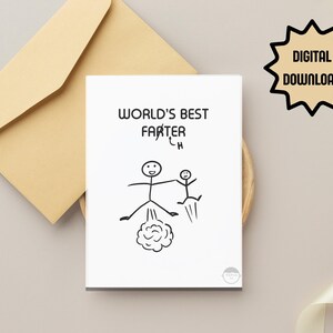 Carte imprimable pour la fête des pères à téléchargement immédiat | meilleur farter du monde | Carte imprimable pour la fête des pères | Carte pliable DIY |