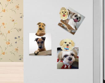 Custom Pet Magnet – Hand-Painted Ceramic, Personalized Dog or Cat Portrait