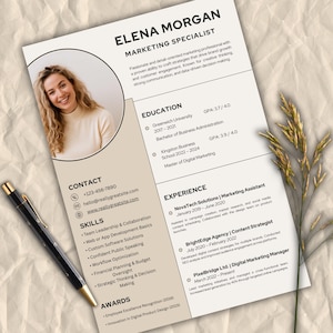 Modern & Professional Resume Template | CV Canva Template | Instant Download | Editable in Canva | ATS Friendly