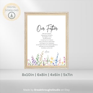 Our Father Prayer | Printable Digital Art | Scripture Wall Art