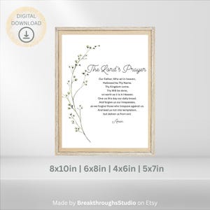The Lord&#39;s Prayer | Our Father Prayer | Printable Digital Art | Scripture Wall Art
