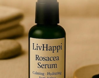 Huile pour le visage contre la rosacée pour les rougeurs et la peau sensible - Sérum apaisant pour le visage - 1,67 oz