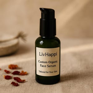 Custom Organic Face Serum – Personalized Skincare for Sensitive, Dry & Aging Skin, Organic and Handcrafted