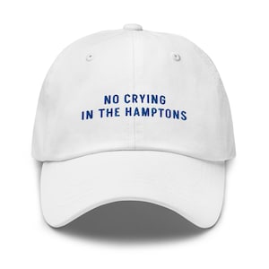 No Crying in the Hamptons Hat – Embroidered Baseball Cap, Yachtcore Old Money Aesthetic, Coastal Cool Style, Summer Beach Club Outfit Idea