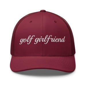 Golf Girlfriend Trucker Hat – Embroidered Mesh Cap for Golf Trips, Country Club Style, Bachelorette Weekend or Sports Girly Gift