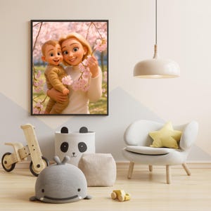 Custom Pixar Style Cartoon Portrait from Photo – Digital 3D Family Illustration – Become a Pixar Character – Unique Gift Idea