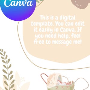 Convite para chá de bebê neutro – Bem-vindo, pequeno – Modelo editável do Canva – Gênero neutro