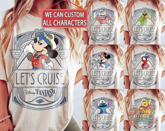 Personalized Disney Cruise Line 2026 Shirt, Mickey & Friends Family Cruise Trip Tee, Let's Cruise, Disney Wish Dream Magic Wonder Fantasy