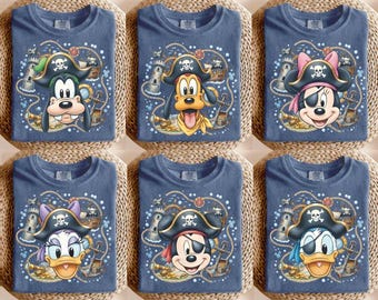 Camiseta de Piratas de Disney para personalizar todos los personajes, camiseta de crucero Disney de Yo Ho Yo Ho "Una vida de piratas para mí", Mickey y sus amigos, camiseta de crucero familiar