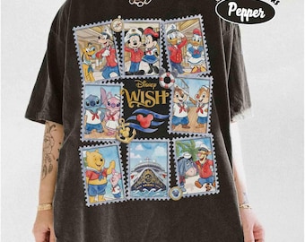 Camiseta personalizada de Disney Cruise Line 2026, camiseta de viaje familiar en crucero de Mickey y sus amigos, Let's Cruise, Disney Wish Dream Magic Wonder Fantasy