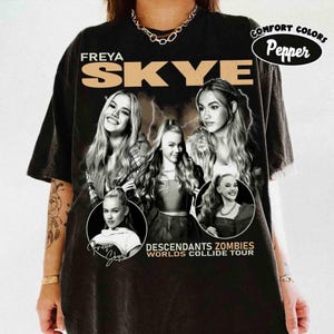 Disney Freya Skye Porträt T-Shirt, Descendants Zombies Tour Shirt, Disney Worlds Collide Tour T-Shirt, Descendants Zombies Musik Konzert T-Shirt