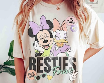 Comfort Colors® Classic Minnie Mouse And Daisy Duck Shirt, Disney Bestie Vacation Shirt, Disneyland Girls Matching Trip, WDW Bestie Tee