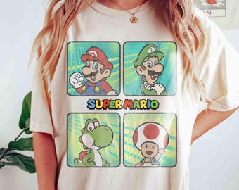 Nintendo Super Mario Brothers Yoshi Toad Splatter Shirt, Nintendo World Family Holiday Tee, Universal Orlando Birthday Boy Girl Trip Gifts