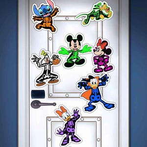 All characters Mickey & friends  skeleton Halloween Magnet, Disney Cruise Line Halloween On The High Seas Stateroom Door, Family Cruise Trip