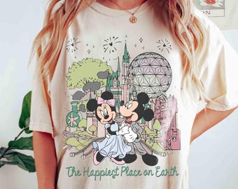 Camiseta retro de Mickey Disneyworld con colores cómodos, camiseta de Walt Disneyworld, camisetas de Mickey y sus amigos, viaje a Disney 2026, camiseta a juego de Disneyworld