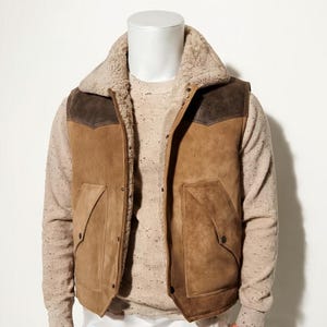 Handmade Distressed Suede Leather Vest: Biker Cowboy Western Style