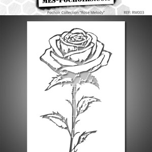 Delicate Rose Stencil – Romantic Flower Template for Wall Painting, DIY, Scrapbooking & Floral Decor