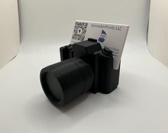 Tarjetero con forma de cámara DSLR - Expositor para fotografía