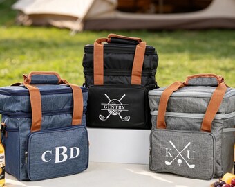 Personalized Golf Cooler Bag/ Custom Embroidered Beer Cooler/ Insulated Lunch Cooler For Men/ Groomsmen Gift/ Wedding Party Camping Cooler