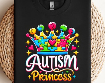 Autism Princess Autism Awareness Queen Girl PNG, sublimation, clipart design, digital download