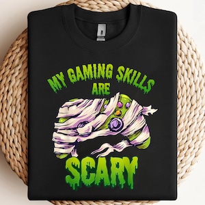 My Gaming Skills Are Scary Halloween For Gamer PNG, sublimation, clipart design, digital download