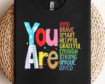 Eres amable y valiente PNG, regreso a clases PNG, sublimación, diseño de clipart, descarga digital
