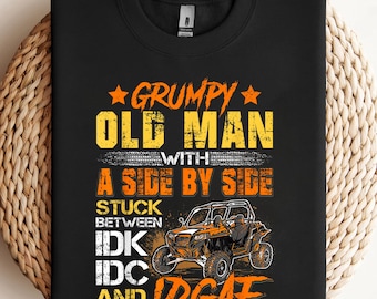 UTV Grumpy Old Man With SIde By Side PNG, sublimation, clipart design, digital download