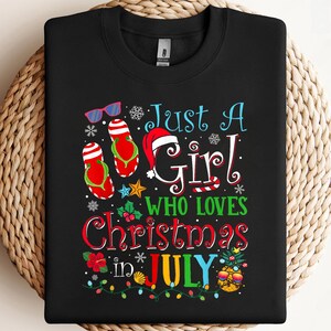 Just A Girl Who Love Christmas In July Summer Beach Funny PNG, sublimation, clipart design, digital download