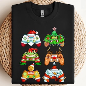 Christmas Santa Elf Gaming Controllers Snowman Boys Kids PNG, sublimation, clipart design, digital download
