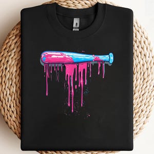 Batte de baseball avec gouttes goutte à goutte Cool pour hommes garçons PNG, sublimation, conception de clipart, téléchargement numérique