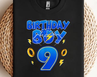 Birthday Boy 9th Matching Hedgehog Party Decoration Kids PNG, sublimation, clipart design, digital download