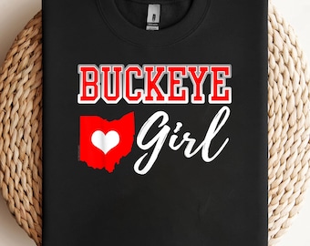 Buckeye Girl Ohio Home Heart State PNG, sublimacja, projekt clipart, pobieranie cyfrowe