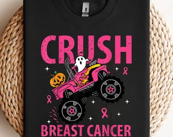 Crush Brustkrebs Bewusstsein Monstertruck Halloween Kinder PNG, Sublimation, Clipart Design, digitaler Download